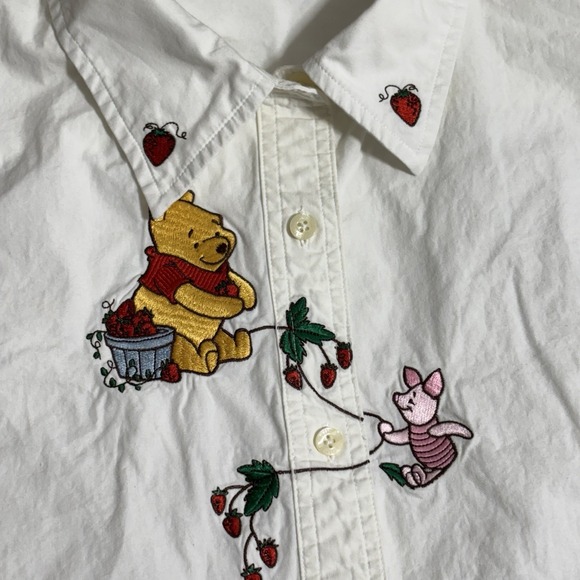 Vintage Disney Catalog Pooh And Friends Woman 3X Button Up White Long Sleeve - Picture 6 of 15